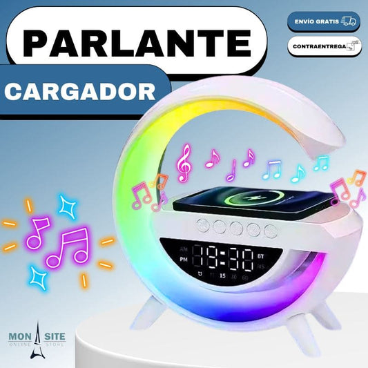 Parlante Con Luz Led Y Cargador Inalámbrico