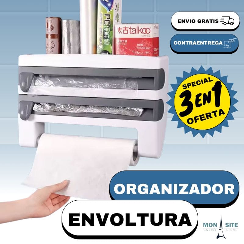 Organizador 3 en 1 Cocina Papel Film